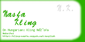nasfa kling business card